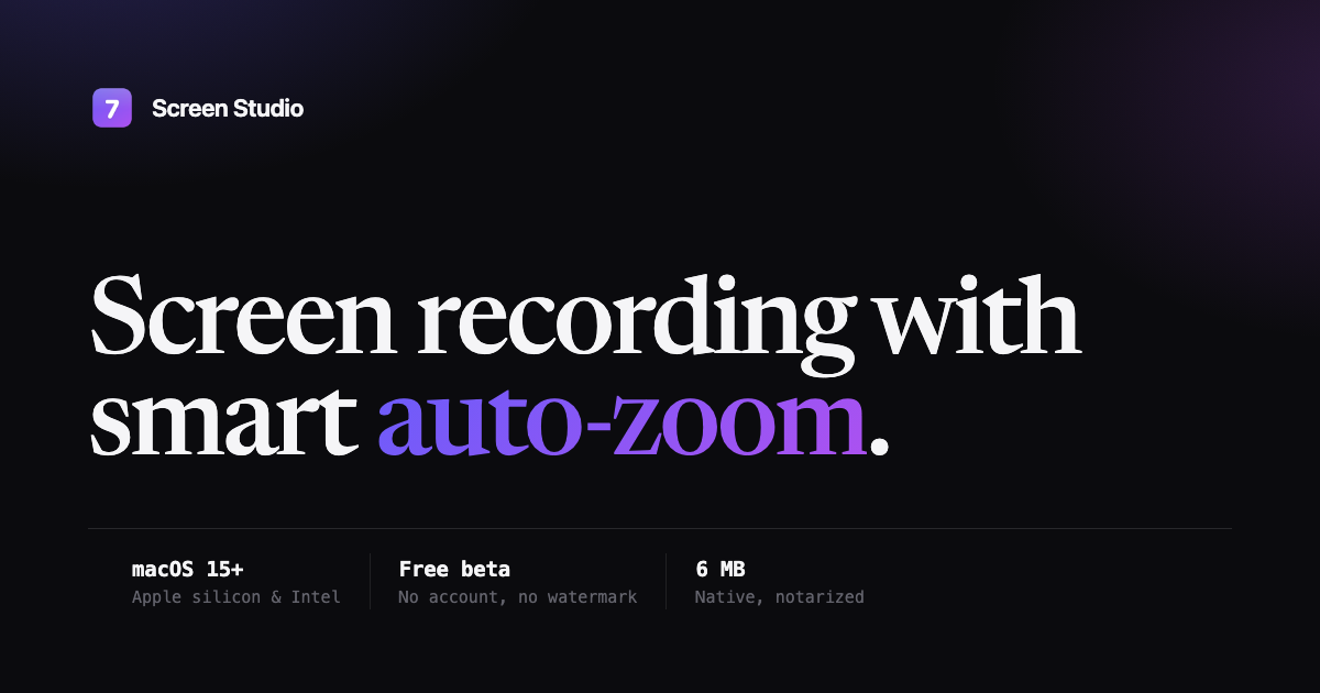 Screen Studio — macOS screen recorder with auto-zoom, screenshots and ...